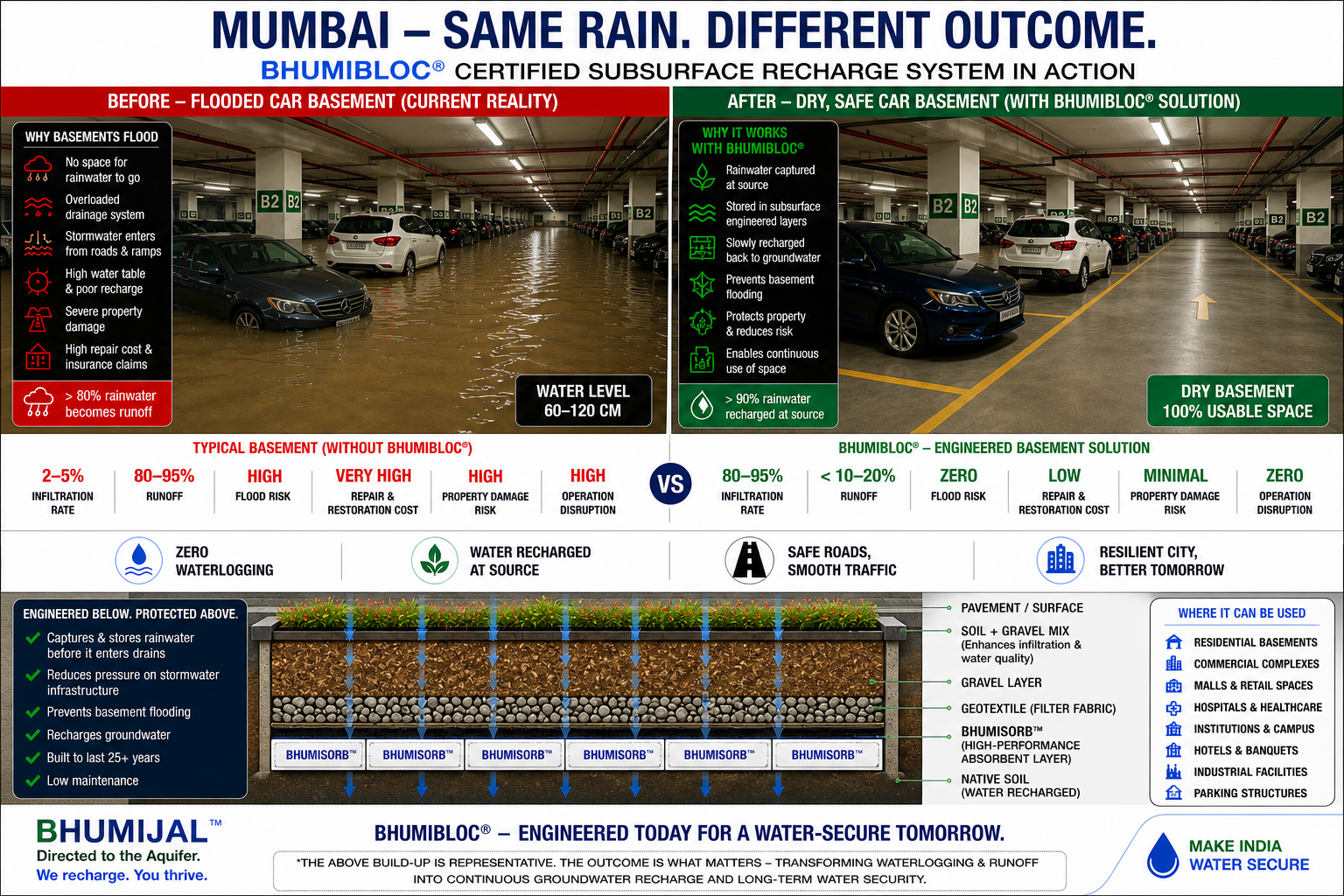 Car Park Basement Flooding — Before BHUMIBLOC®